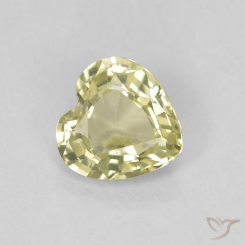 0.72ct Natürlicher hellgrünlich-gelb Saphir, Herz, VVS-VS