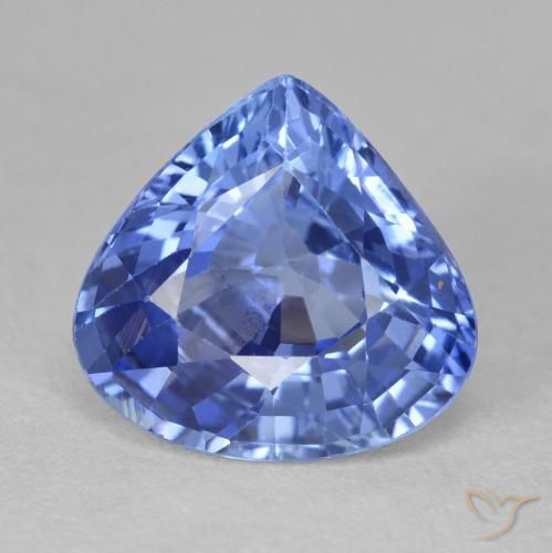 4.73ct Natürlicher Mittleres Dunkelblau Saphir, Birnenform, VVS, Photo A