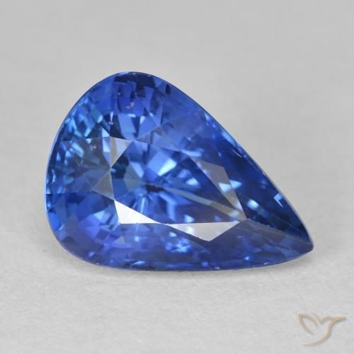 4.59ct Natürlicher Mittleres Dunkelblau Saphir, Birnenform, VS