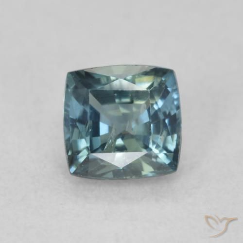 0.64ct Natürlicher Blaugrün Saphir, Kissen, VS