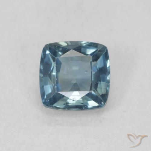 0.52ct Natürlicher Blaugrün Saphir, Kissen, VS