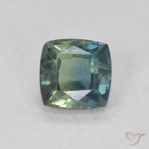 0.63ct Natürlicher Blaugrün Saphir, Kissen, VS