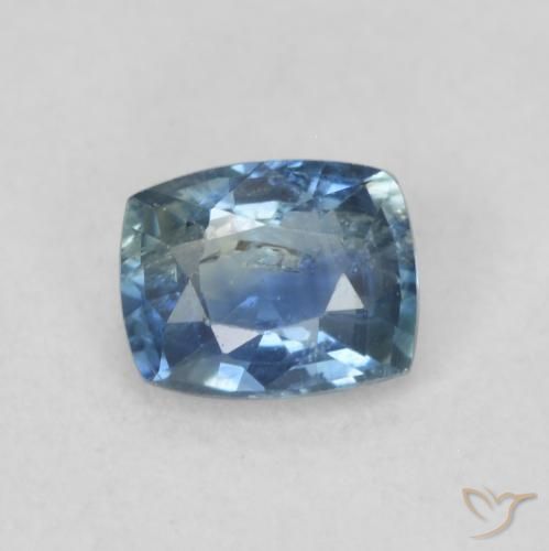 0.54ct Natürlicher Blaugrün Saphir, Kissen, VS