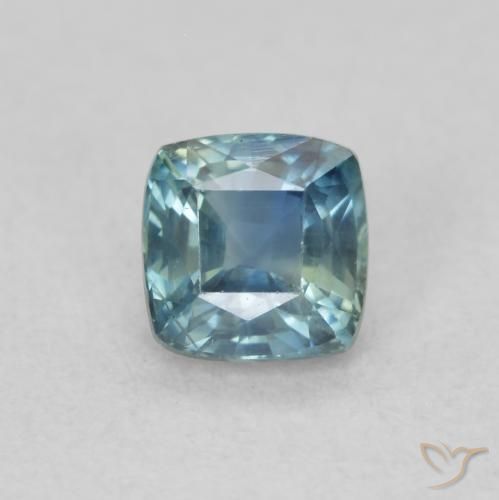 0.57ct Natürlicher Blaugrün Saphir, Kissen, VS