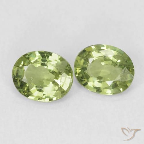 0.87 ct natürliche Helles Waldgrün Saphir-Edelsteine, Oval, VVS-VS