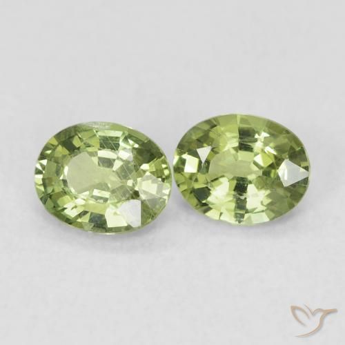 0.74 ct natürliche Mittelgrün Saphir-Edelsteine, Oval, VVS-VS