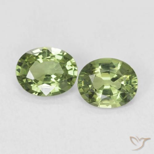0.74 ct natürliche Warmes Grün Saphir-Edelsteine, Oval, VVS-VS