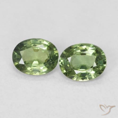 0.75ctw Natürlicher Waldgrün Saphir, Oval, VVS-VS