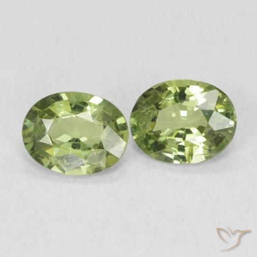 0.77 ct natürliche Helles Waldgrün Saphir-Edelsteine, Oval, VS