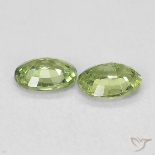 0.77 ct natürliche Helles Waldgrün Saphir-Edelsteine, Oval, VS