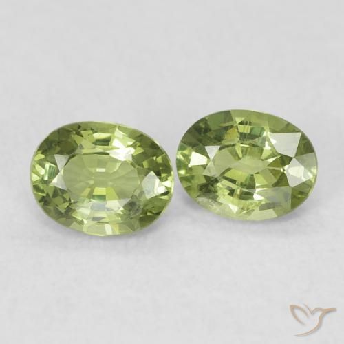 0.85 ct natürliche Mittelgrün Saphir-Edelsteine, Oval, VS