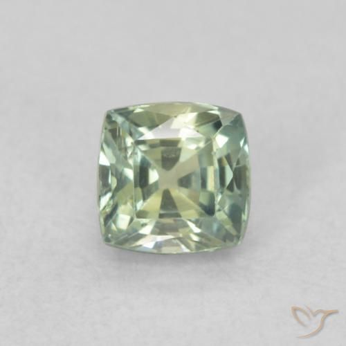0.57ct Natürlicher Medium Light-Green Saphir, Kissen, VS
