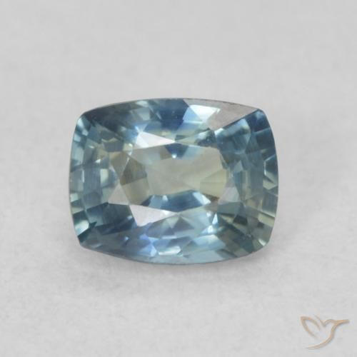0.68ct Natürlicher Blaugrün Saphir, Kissen, VS