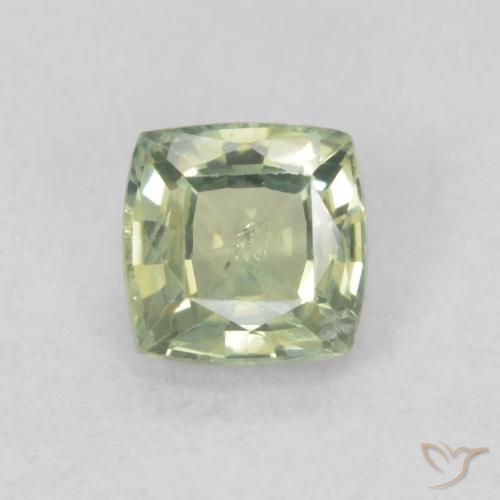 0.61ct Natürlicher Medium Light-Green Saphir, Kissen, SI