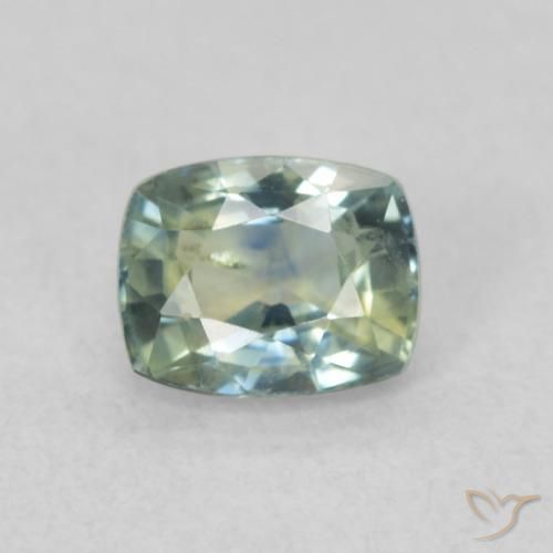 0.62ct Natürlicher grünlich-blau Saphir, Kissen, VS