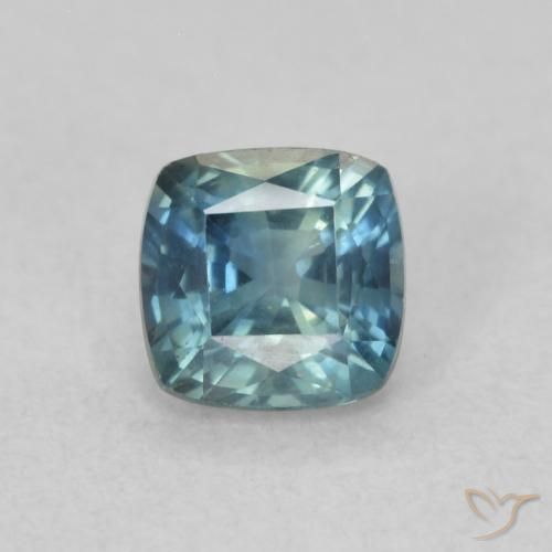 0.68ct Natürlicher Blaugrün Saphir, Kissen, VS