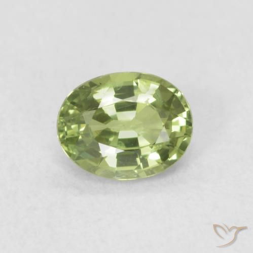 0.46ct Natürlicher Warmes Grün Saphir, Oval, VVS-VS