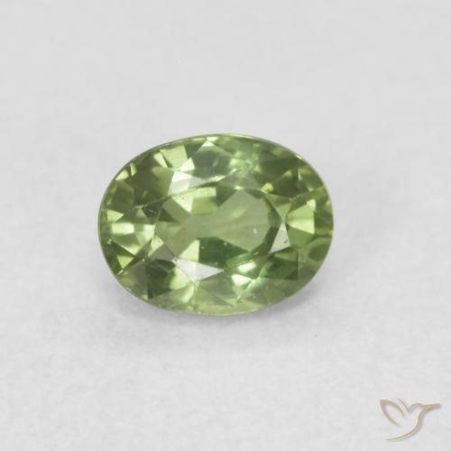 0.48ct Natürlicher Mittelgrün Saphir, Oval, VVS-VS