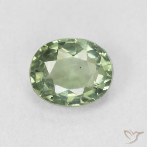0.66ct Natürlicher hellgrün Saphir, Oval, VVS-VS