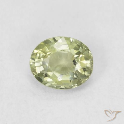 0.46ct Natürlicher Mittelgrün Saphir, Oval, VVS-VS