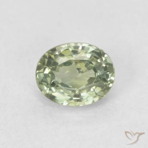 0.58ct Natürlicher hellgrün Saphir, Oval, VVS-VS