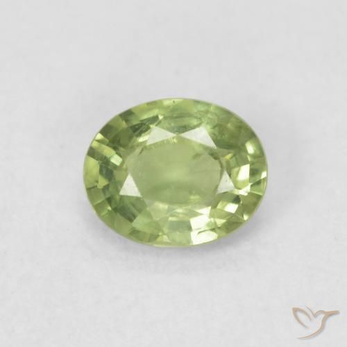 0.42ct Natürlicher Leichtes lebendiges Grün Saphir, Oval, VVS-VS