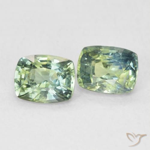 1.20 ct natürliche Helles Salbeigrün Saphir-Edelsteine, Kissen, VS