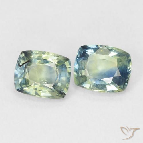 1.45 ct natürliche Blau-grün Saphir-Edelsteine, Kissen, VS