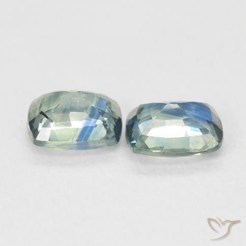 1.45 ct natürliche Blau-grün Saphir-Edelsteine, Kissen, VS
