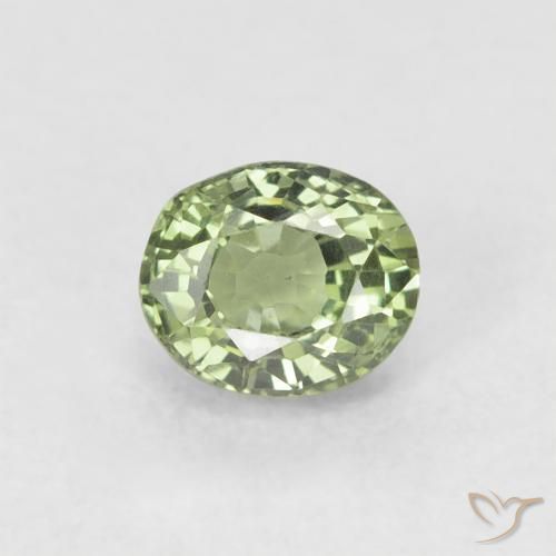 0.63ct Natürlicher Sehr helles Grün Saphir, Oval, VVS-VS