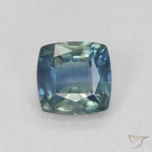 0.58ct Natürlicher Blaugrün Saphir, Kissen, VS, Photo A