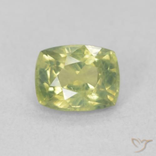 0.61ct Natürlicher Helles Zitronengelb Saphir, Kissen, VS