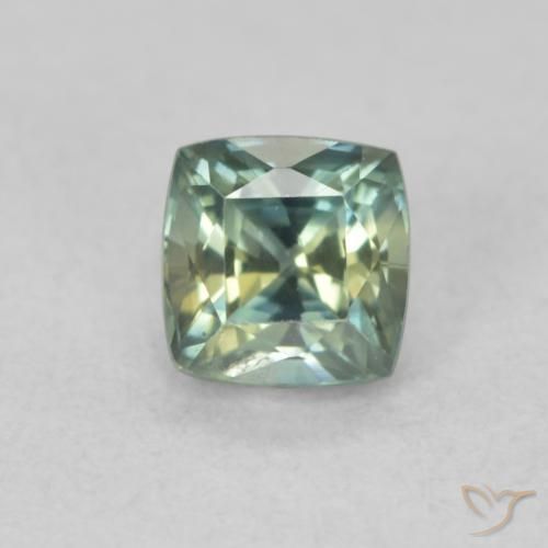0.67ct Natürlicher Blaugrün Saphir, Kissen, VS