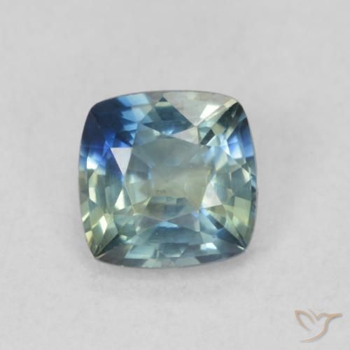 0.64ct Natürlicher Blaugrün Saphir, Kissen, VS
