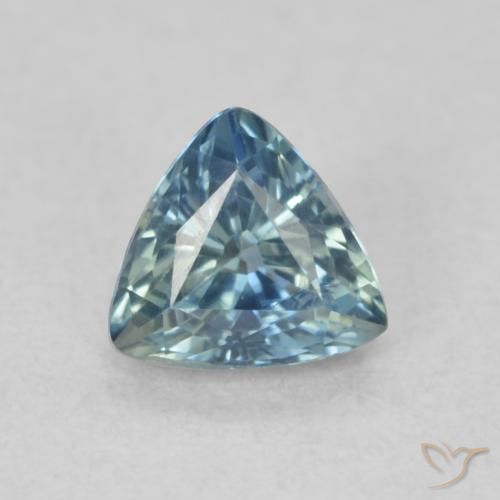 0.63ct Natürlicher Blaugrün Saphir, Trillion, VS