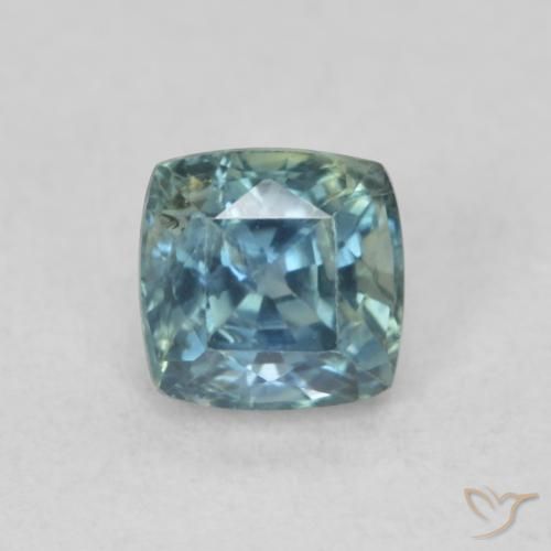 0.69ct Natürlicher Blaugrün Saphir, Kissen, VS