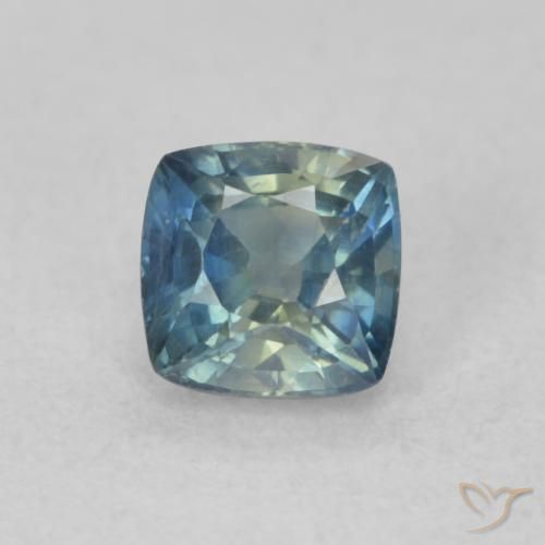 0.66ct Natürlicher Blaugrün Saphir, Kissen, VS