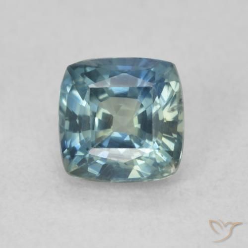 0.74ct Natürlicher Blaugrün Saphir, Kissen, VS