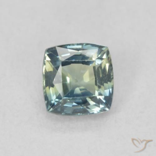 0.53ct Natürlicher Blaugrün Saphir, Kissen, VS