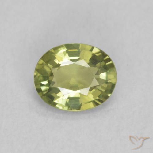 0.46ct Natürlicher Helles Erdgrün Saphir, Oval, VVS-VS