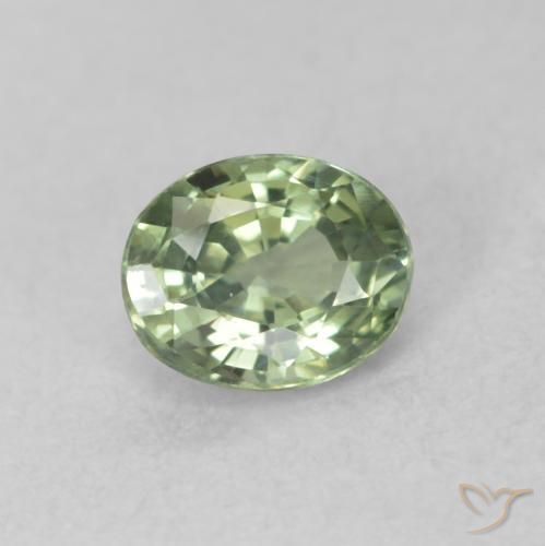 0.54ct Natürlicher Medium Light-Green Saphir, Oval, VVS