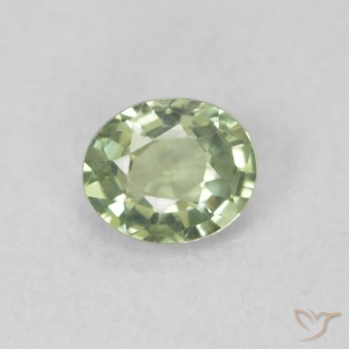 0.46ct Natürlicher Blasses Grün Saphir, Oval, VVS
