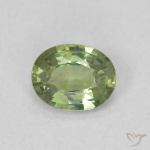 0.47ct Natürlicher Birnengrün Saphir, Oval, VVS