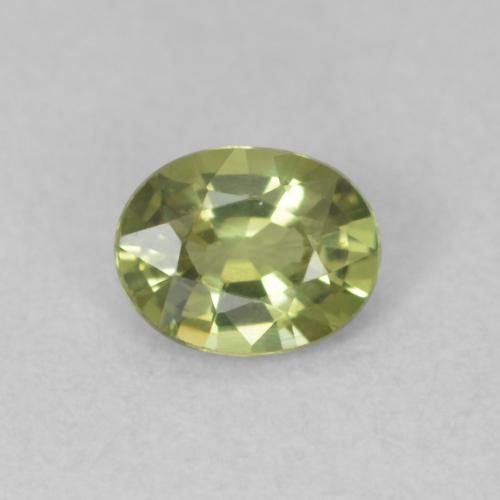 0.41ct Natürlicher gelb-grün Saphir, Oval, VVS
