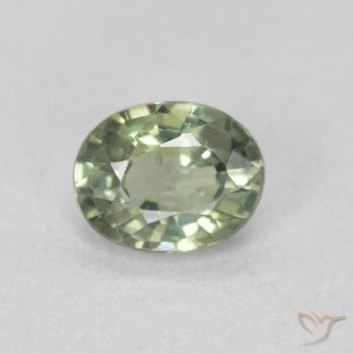 0.50ct Natürlicher hellgrün Saphir, Oval, VVS