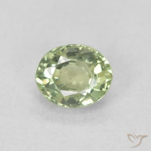 0.51ct Natürlicher Helles Salbeigrün Saphir, Oval, VVS