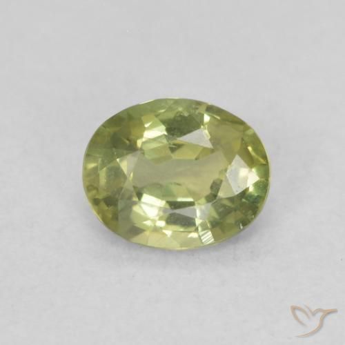 0.44ct Natürlicher gelb-grün Saphir, Oval, VS