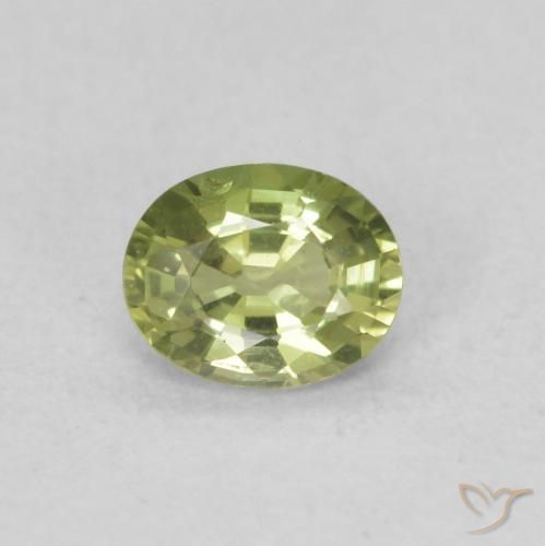 0.39ct Natürlicher gelb-grün Saphir, Oval, VS, Photo A