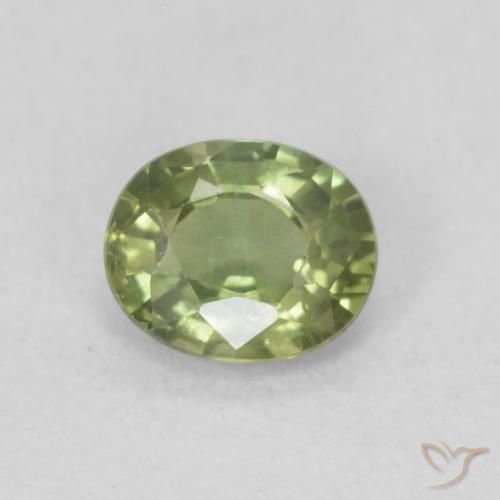 0.46ct Natürlicher hellgrün Saphir, Oval, VS