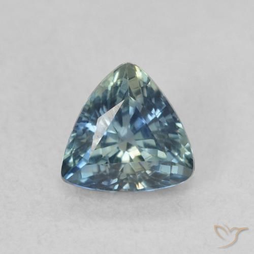 0.54ct Natürlicher Blaugrün Saphir, Trillion, VS